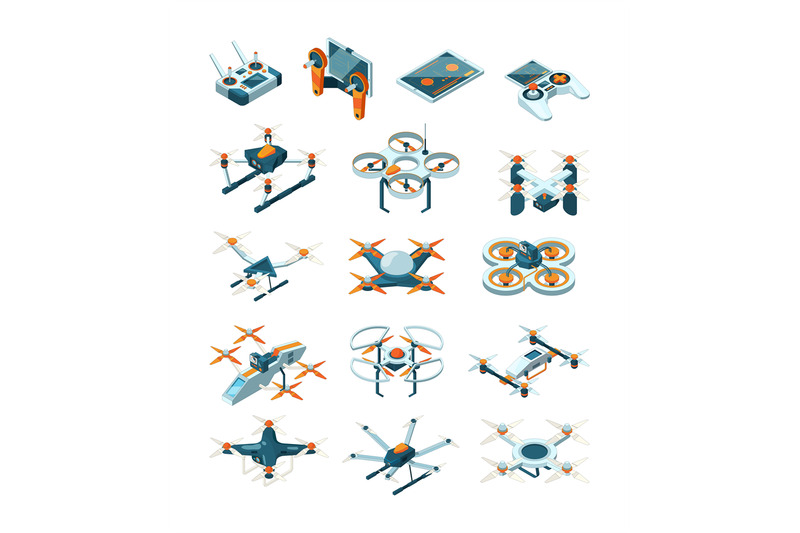 drones-isometric-aircraft-future-modern-technologies-transport-unmann