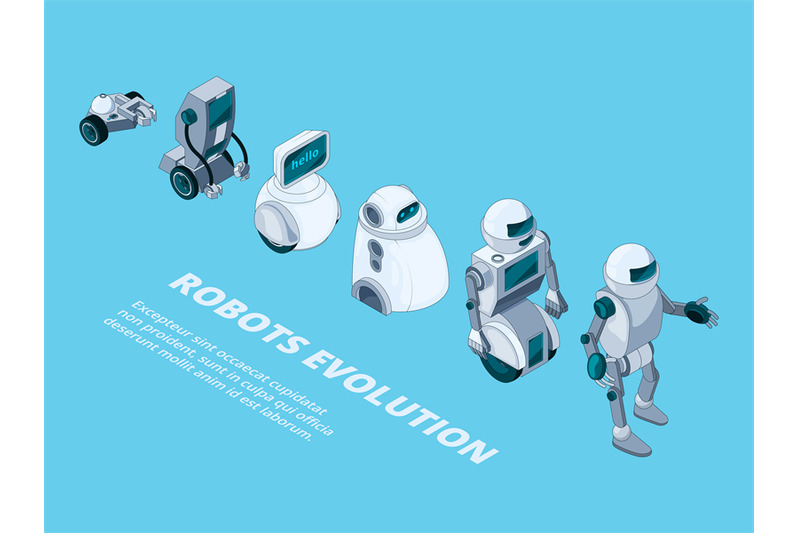 robots-evolution-androids-digital-metal-characters-isometric-robotic