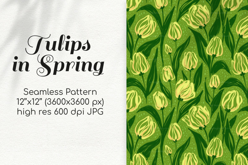 seamless-digital-paper-with-spring-tulip-flowers-on-green