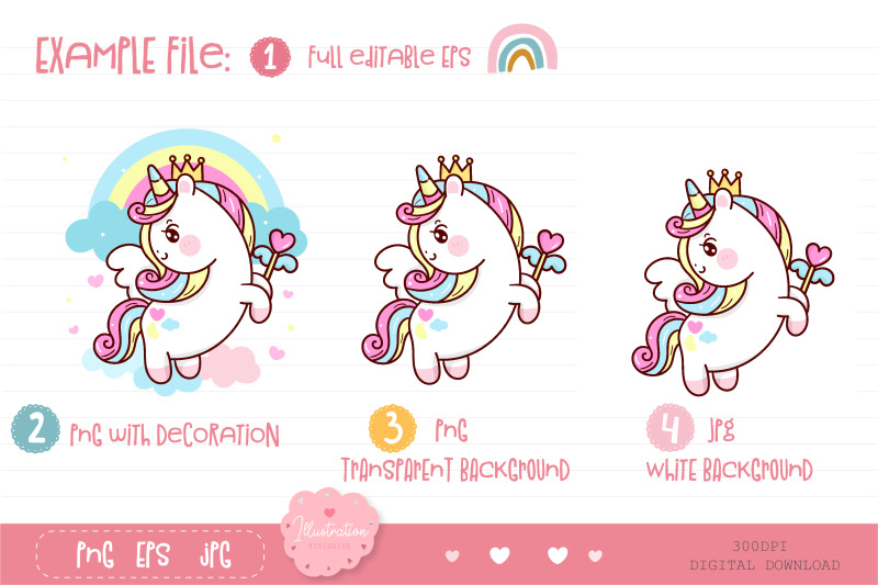 unicorn-princess-clipart-unicorn-baby-kawaii-style