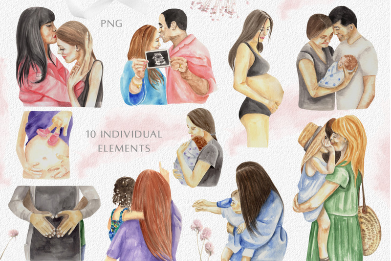 watercolor-mother-039-s-day-clipart-motherhood-family-newborn