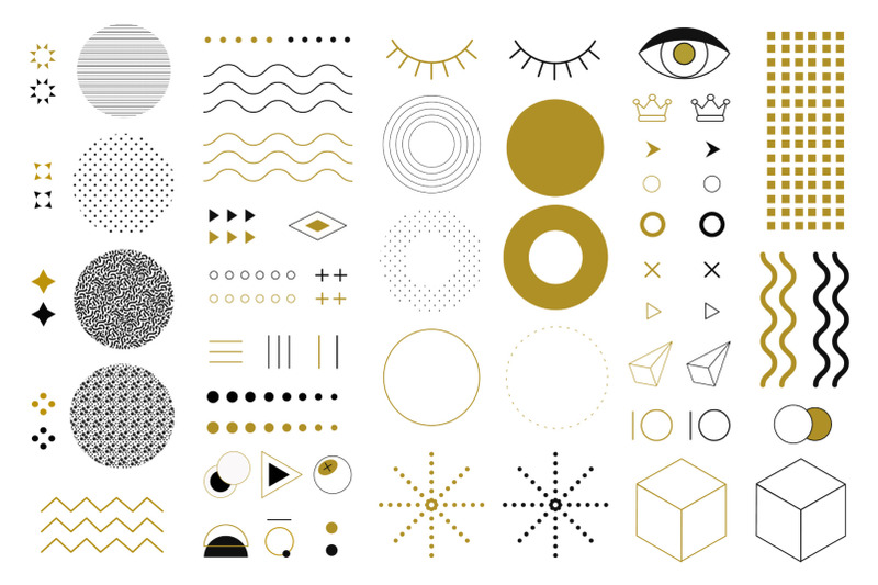 70-memphis-white-and-gold-elements