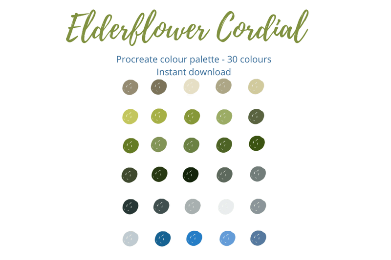 elderflower-cordial-procreate-palette-x-30-colours