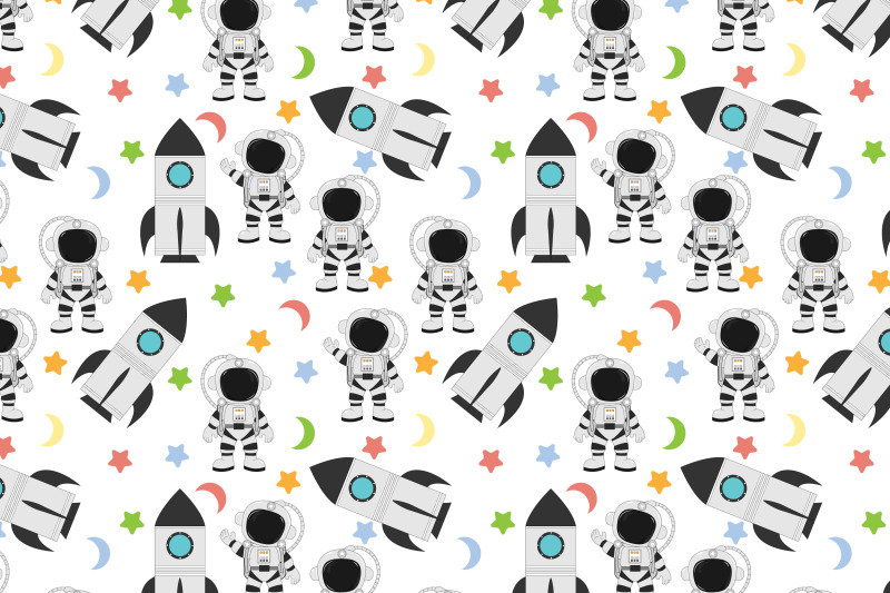 cute-astronaut-and-rocket-space-pattern