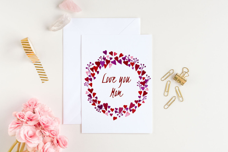 mother-039-s-day-card-with-heart-wreath-love-you-mom-card-5x7-inch