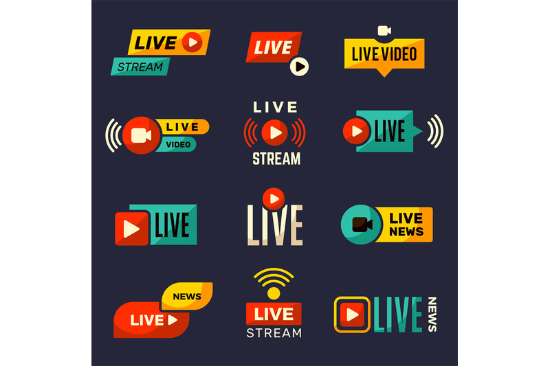 live-stream-icon-news-or-movie-broadcasting-play-tv-badges-collection