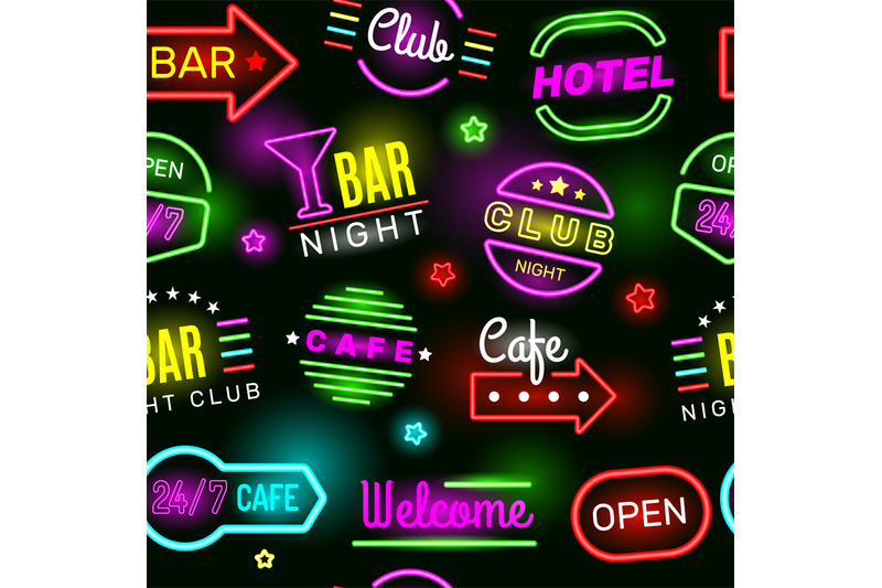 neon-hotel-pattern-vintage-glow-cinema-signage-logo-vector-seamless-b