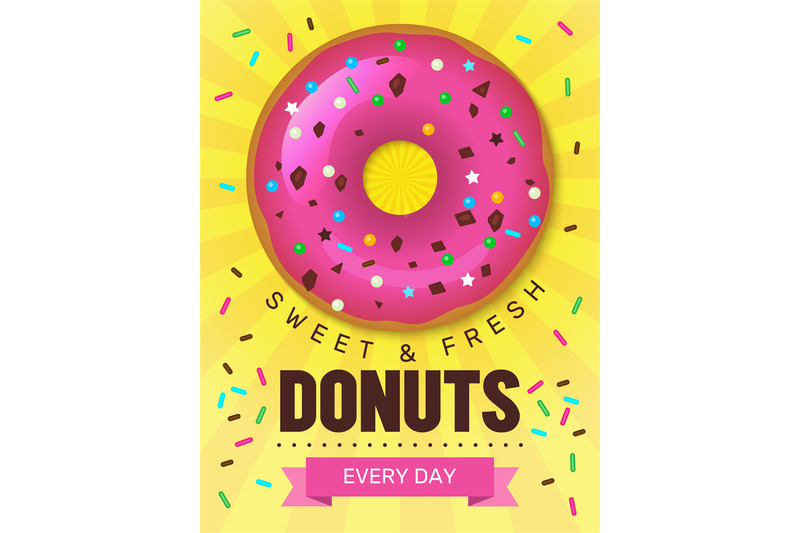 tasty-food-poster-donuts-placard-design-with-breakfast-colored-food-b