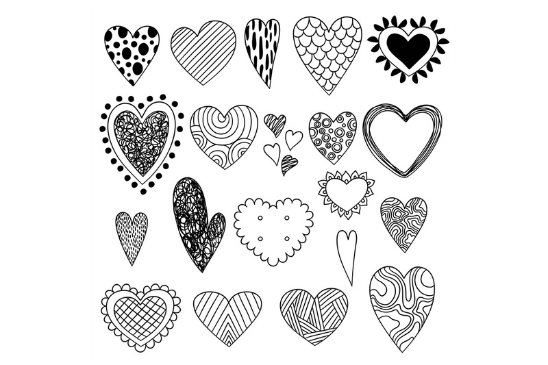 heart-doodles-valentine-day-symbols-sketch-love-icons-collection-beau