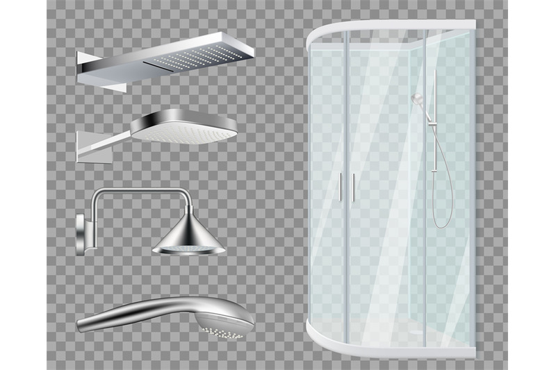 shower-stall-shower-heads-realistic-bathroom-elements-isolated-on-tr