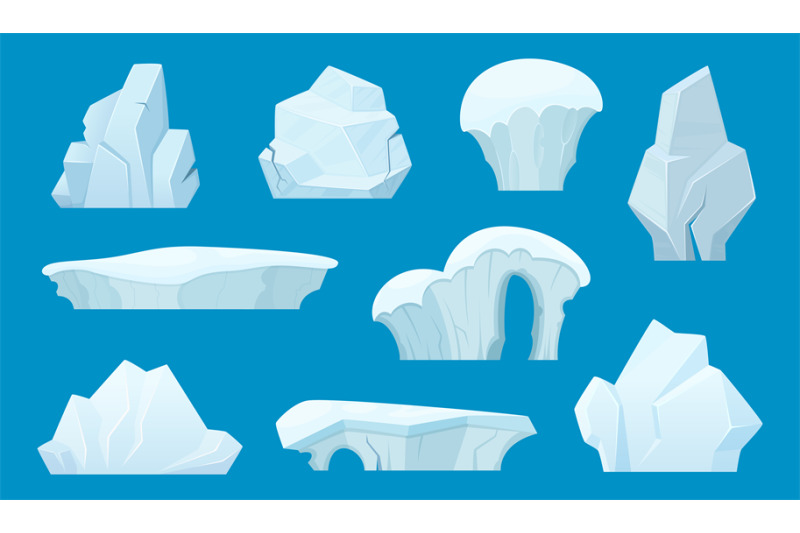 iceberg-cartoon-antarctic-ice-white-rocks-winter-landscape-snow-vecto