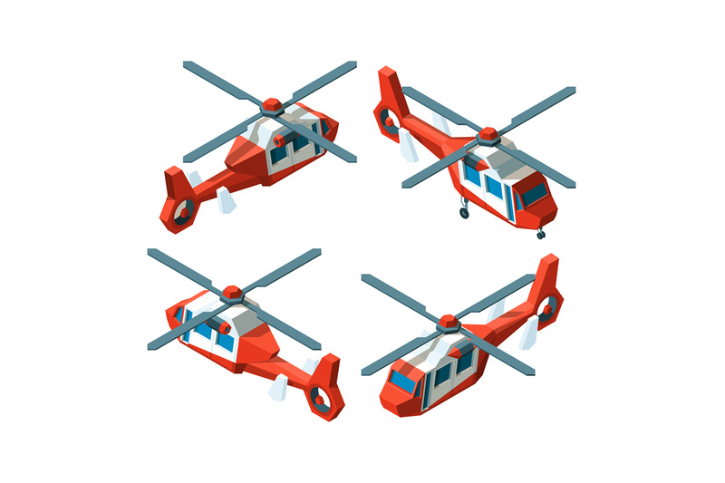 helicopter-isometric-low-poly-avia-transport-different-point-views-ve