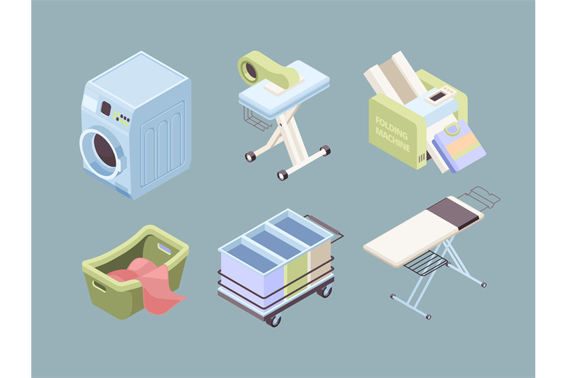 laundry-isometric-fabric-bubbles-clean-service-towels-dirty-spot-laun