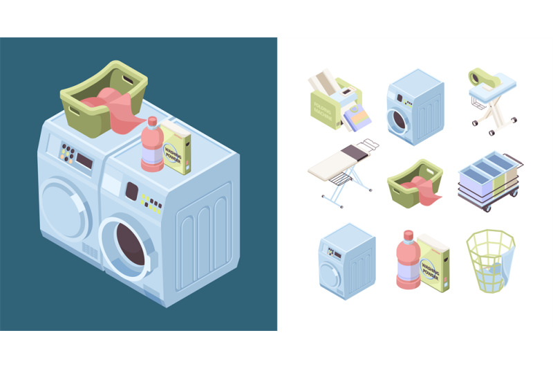 laundry-service-powder-detergent-iron-soap-towel-cleaning-isometric-w