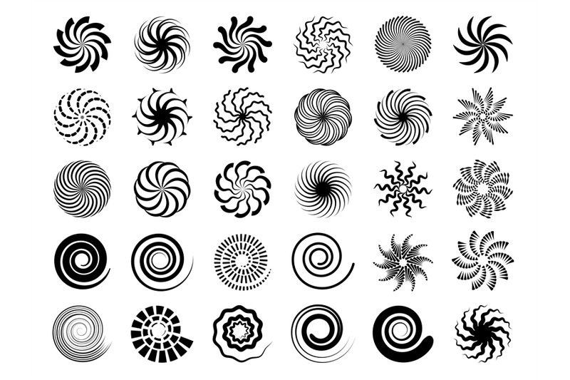 radial-swirles-hypnotic-black-shapes-round-symbols-vector-collection