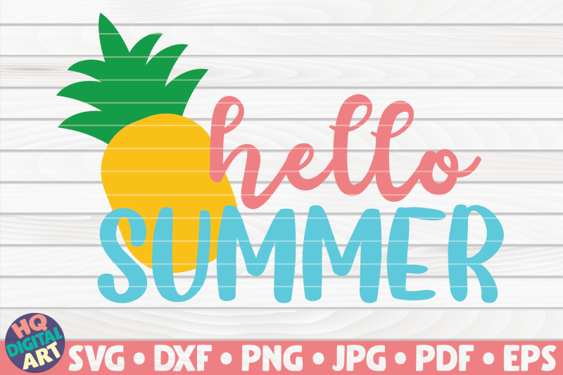 hello-summer-with-pineapple-svg