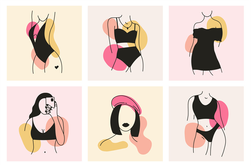 female-body-elements-cards-minimalist-hand-drawn-woman-bodies-design