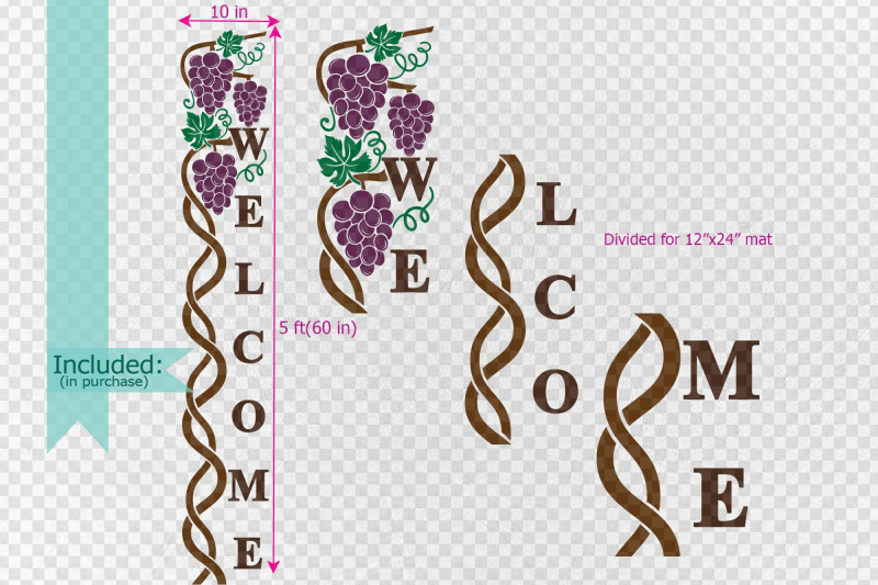 sunflower-grapes-welcome-long-sign-hello-summer-sign-svg