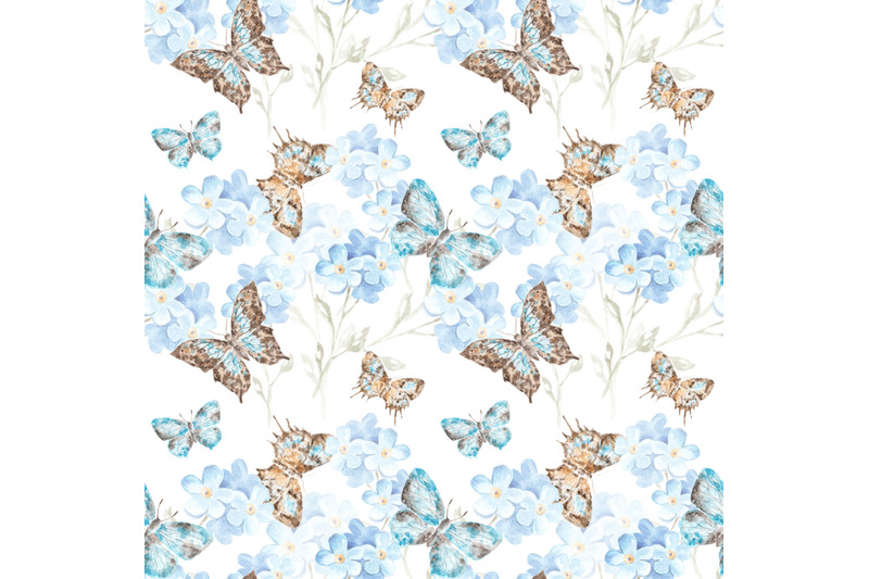 butterflies-and-forget-me-nots-watercolor-seamless-pattern-insects