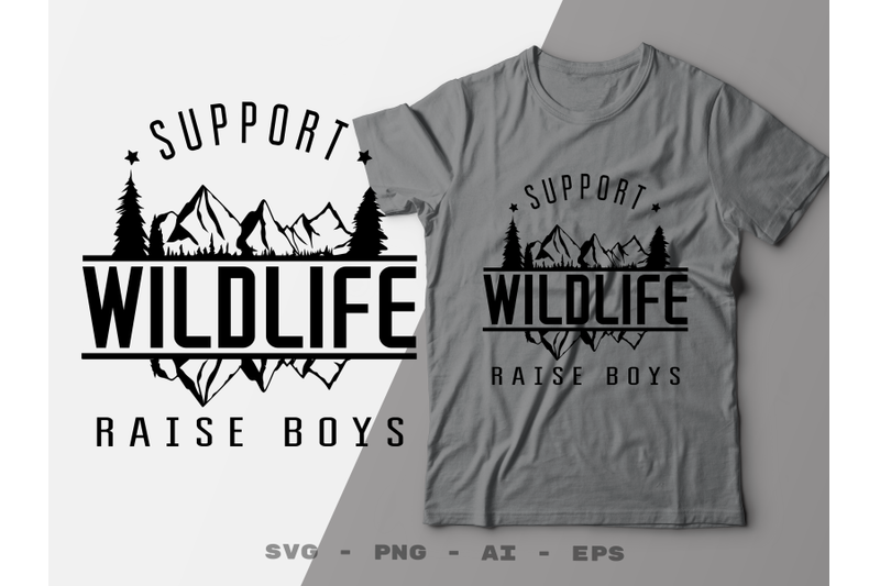 support-wildlife-raise-boys-t-shirt-design