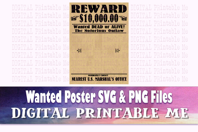 wanted-poster-svg-cowboy-outline-bundle-png-clip-art-digital-file