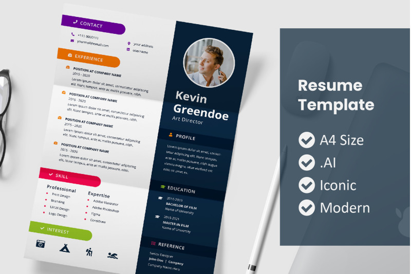 right-photo-resume-template