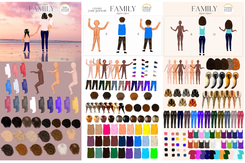 family-clipart-diy-standing-family-portrait-custom-family-portrait