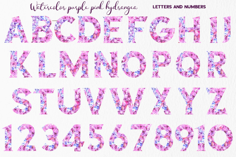 purple-pink-hydrangea-floral-alphabet