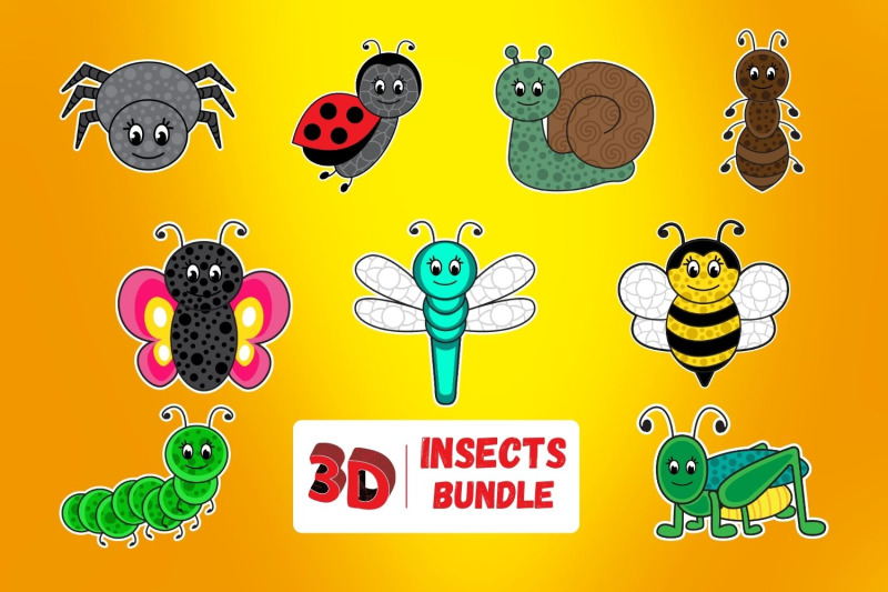 3d-layered-insects-svg-bundle