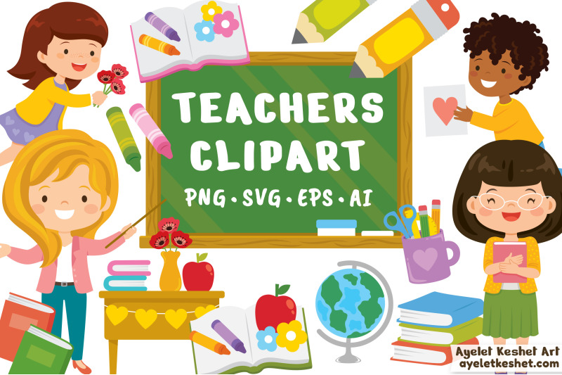 teacher-amp-school-clipart-set