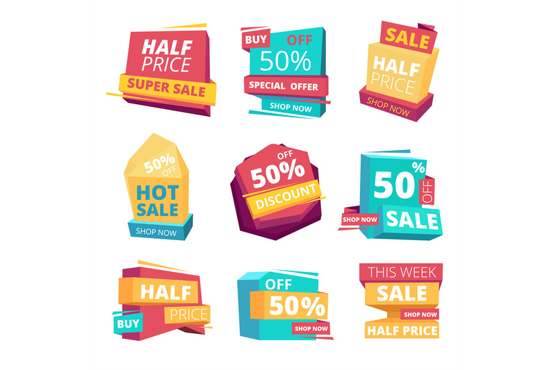 half-price-badges-advertizing-sale-banners-tags-and-promo-labels-vect