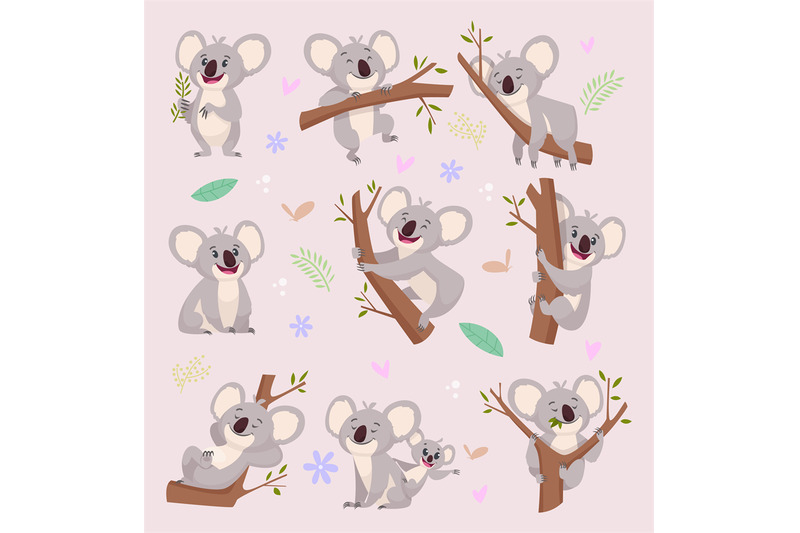 koala-characters-wild-bear-australia-cartoon-furry-animals-vector-ill