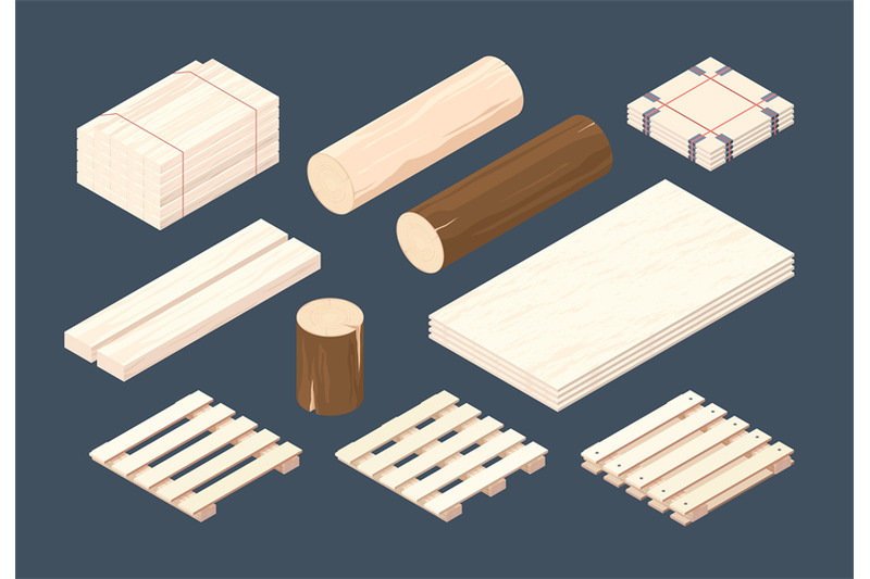 wooden-pallet-isometric-cargo-containers-and-packages-timber-vector-w