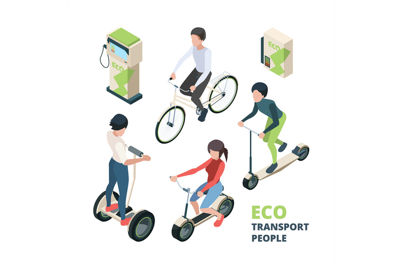 eco-transport-people-3d-bicycle-electric-car-urban-vehicle-bike-segwa