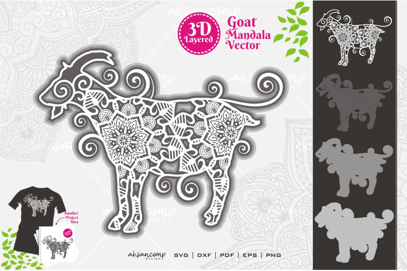 goat-mandala-vector-svg-3d-layered-7