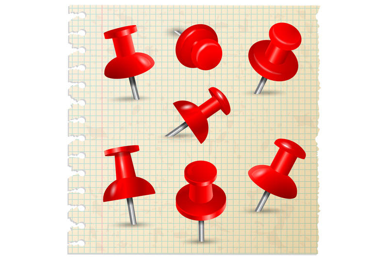 red-pins-thumbtack-push-paper-notes-on-board-memo-pins-stationery-ite