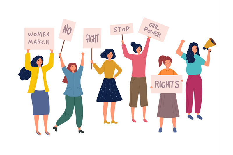 woman-protest-female-crowd-with-placard-politics-speaking-multiracial