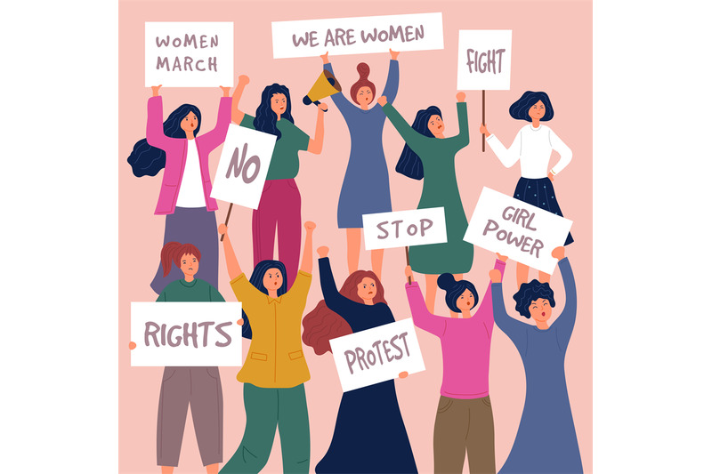 feministic-meeting-woman-protest-female-young-characters-with-placard