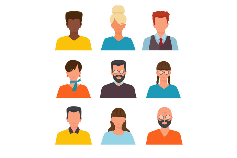 profile-pictures-id-or-cv-avatars-of-male-and-female-heads-vector-set