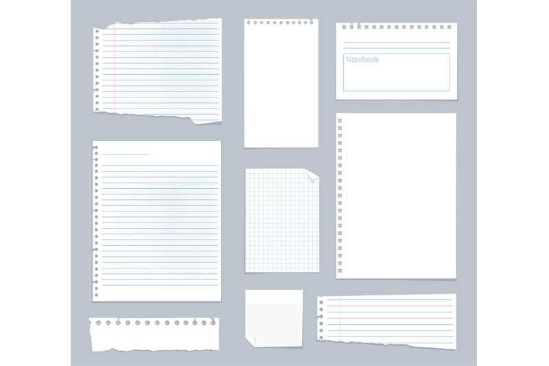 note-papers-lined-notes-set-stripe-sheets-vector-notebook-template