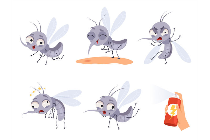 mosquito-cartoon-warning-flying-insects-dangerous-little-animals-vect