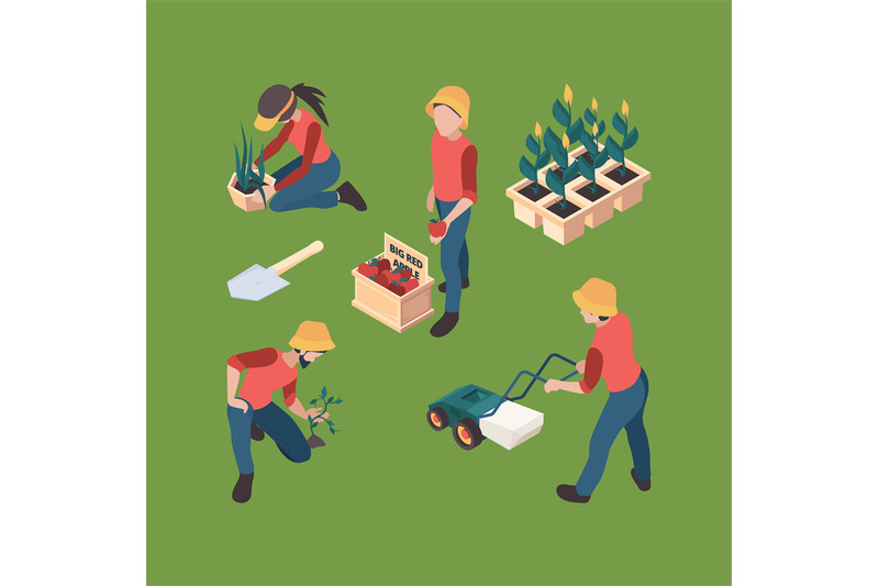 farmers-isometric-gardeners-people-farmed-professional-outdoor-workin