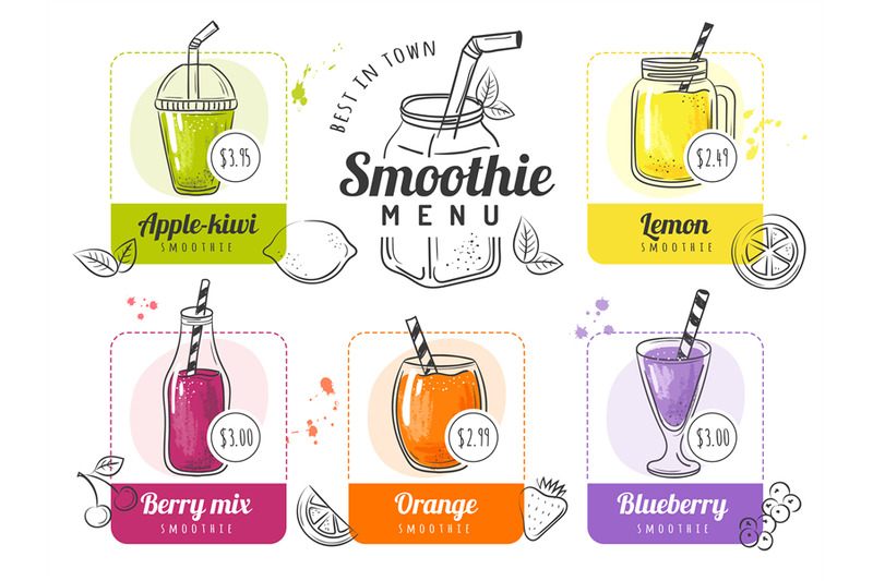 smoothie-menu-summer-cocktails-lists-for-restaurant-or-coffee-drinks