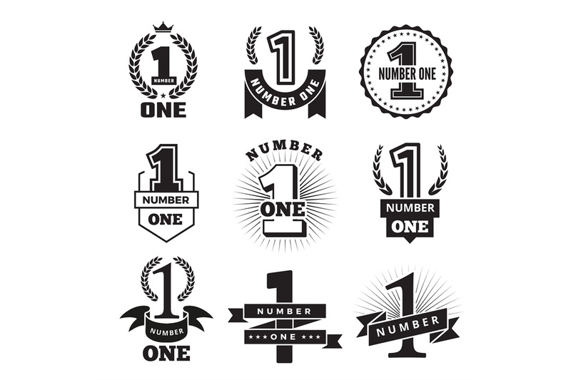 number-one-badges-or-banners-award-or-business-achievements-vector-mo