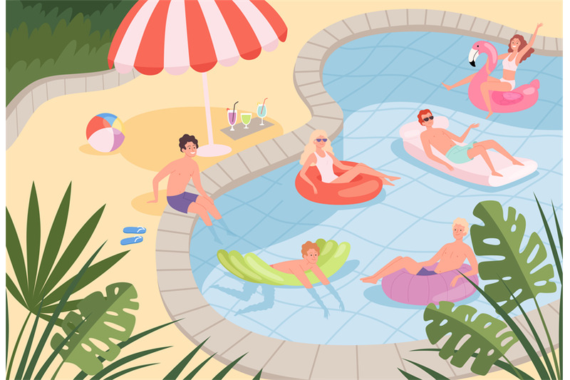 swimming-pool-happy-characters-family-couples-relax-on-the-beach-or-p