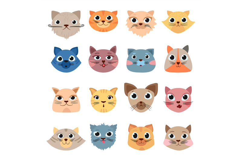 cats-heads-cute-funny-domestic-animals-colored-heads-happy-faces-expr