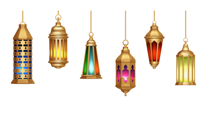 oriental-lamps-arab-lanterns-hang-on-gold-chains-isolated-realistic