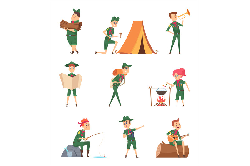 rangers-kids-little-scouts-in-green-uniform-survival-characters-with