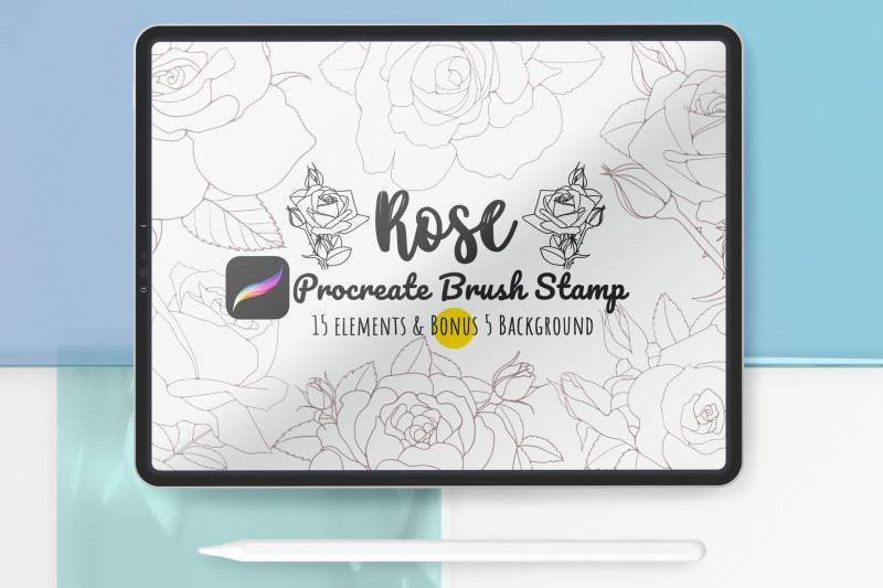 procreate-brush-stamp-set-rose-flower-line-art-diy-graphic