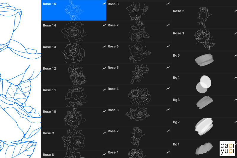 procreate-brush-stamp-set-rose-flower-line-art-diy-graphic